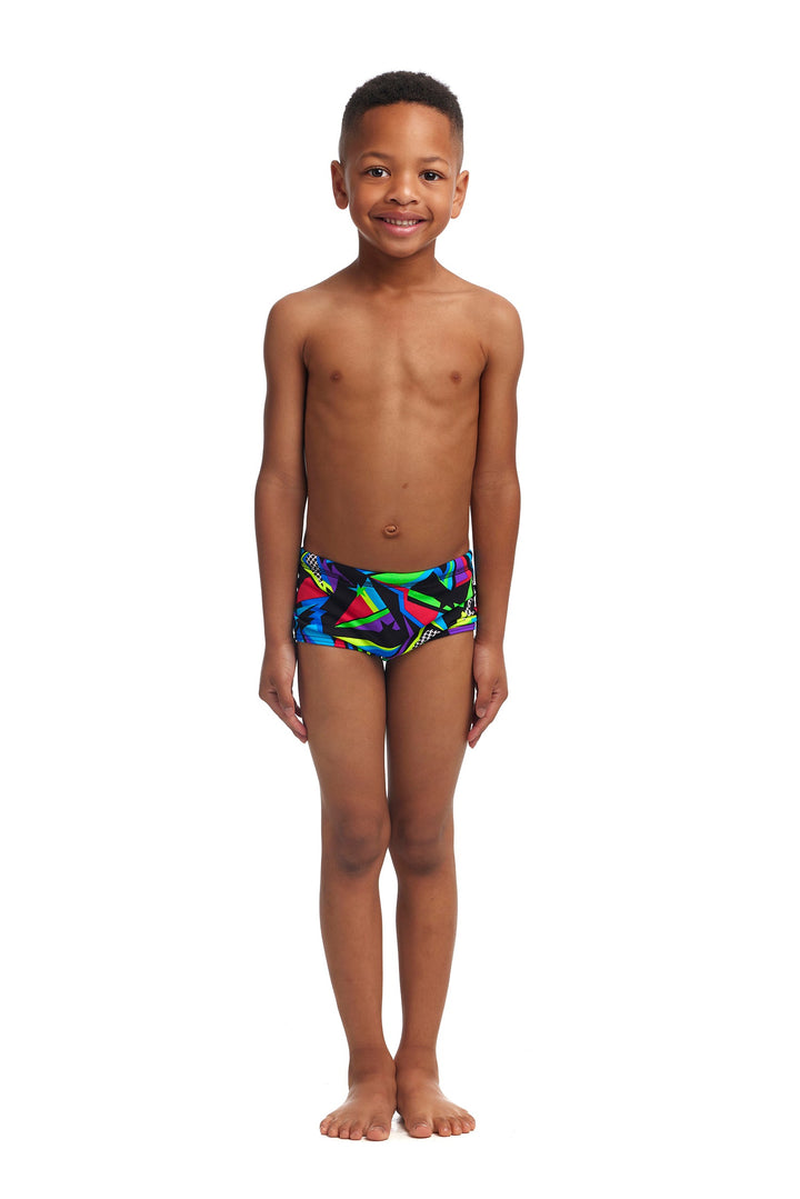 Beat It Print Trunk Box Swimsuit FT32T - Toddler Ages 1-7