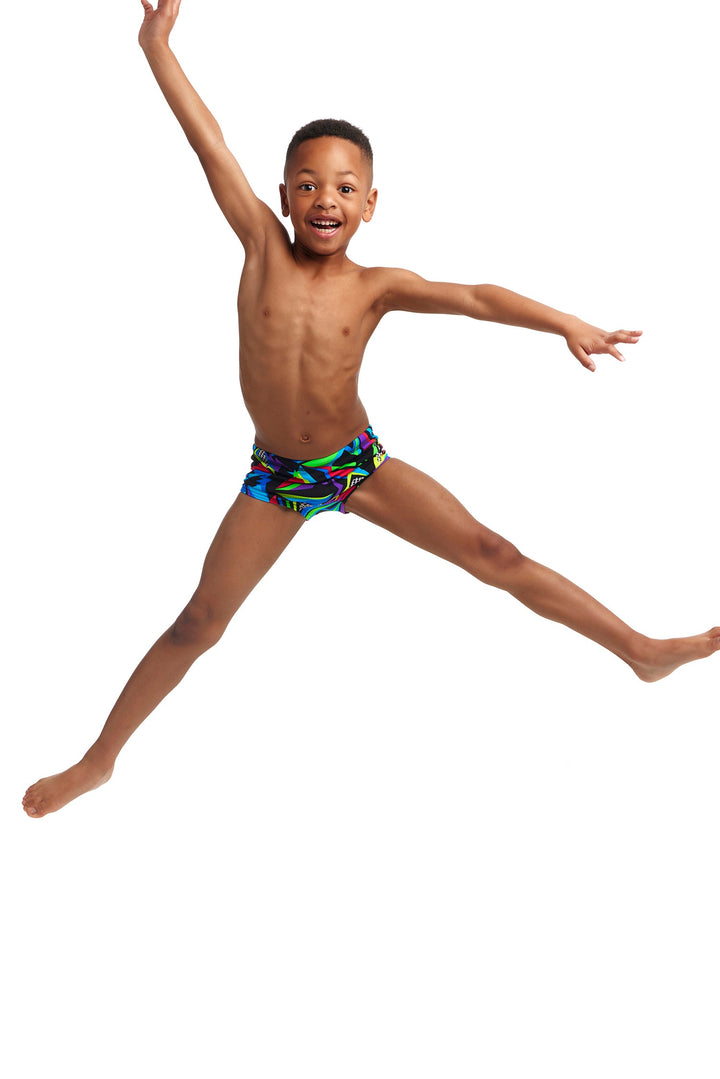 Beat It Print Trunk Box Swimsuit FT32T - Toddler Ages 1-7