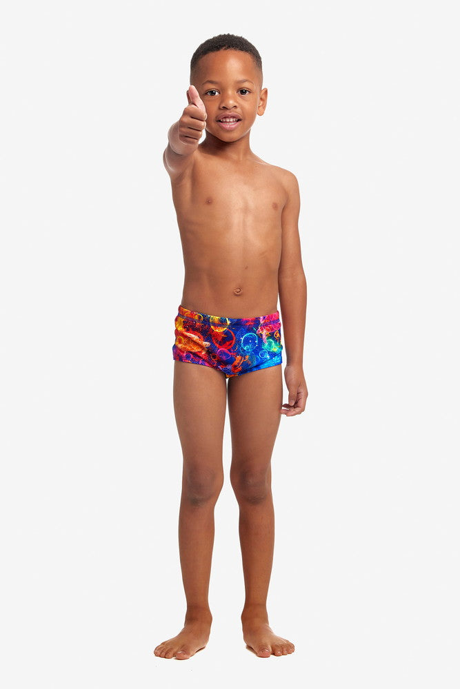 Ocean Galaxy Print Trunk Box Swimsuit FT32T - Toddler Ages 1-7