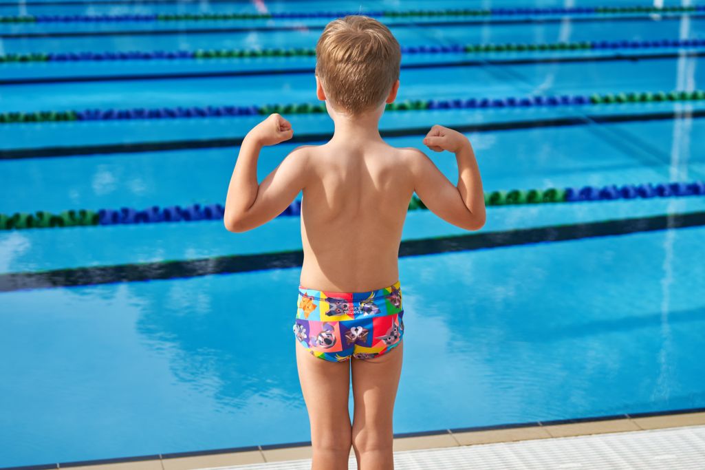 Rat Pack Print Trunk Box Swimsuit FT32T - Toddler Ages 1-7