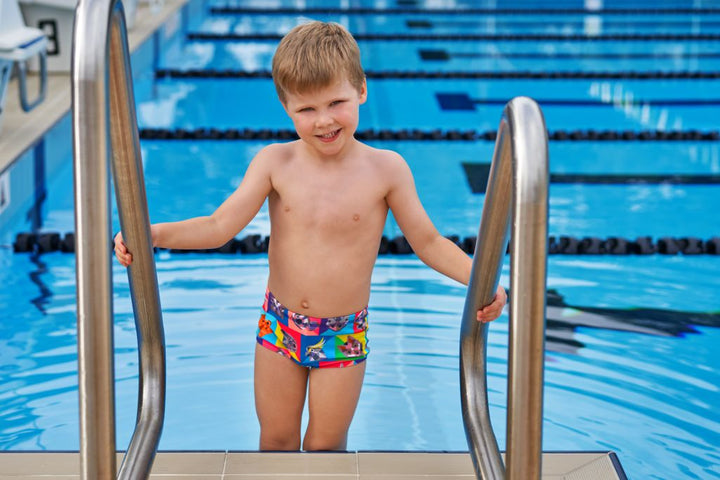 Rat Pack Print Trunk Box Swimsuit FT32T - Toddler Ages 1-7