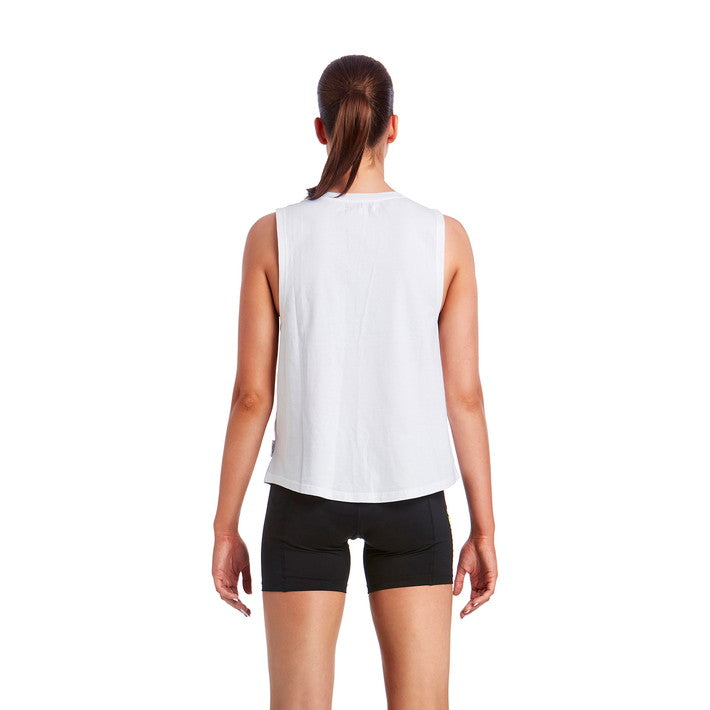 Hank The Tank Top White Scribble FKA008 - Womens