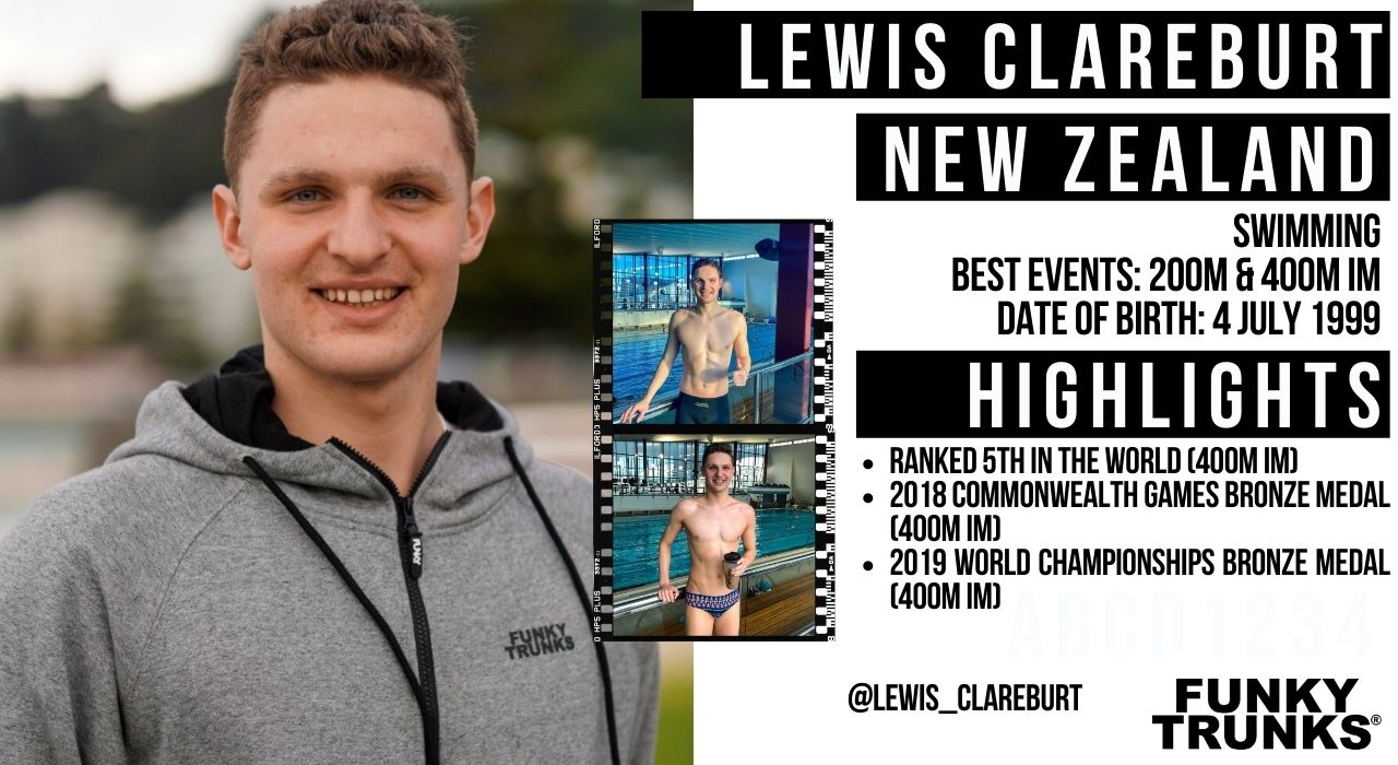 LEWIS CLAREBURT ニュージーランド 競泳選手 FUNKY TRUNKS 契約アスリート
