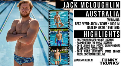 JACK MCLOUGHLIN AUSTRALIAN SWIMMING FUNKY TRUNKS ATHLETE 