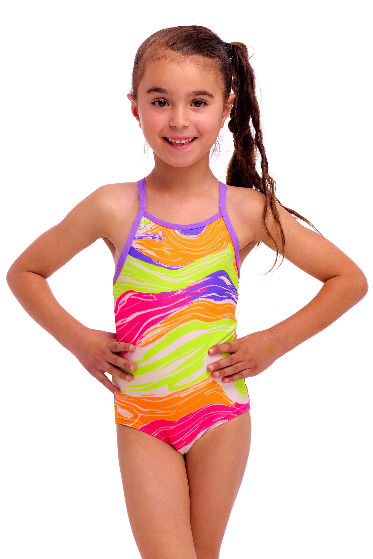 Colour Contour プリント ワンピース 水着 FKS022G - 幼児・小学生向け Colour Contour プリント ワンピース 水着 FKS022G - 幼児・小学生向け