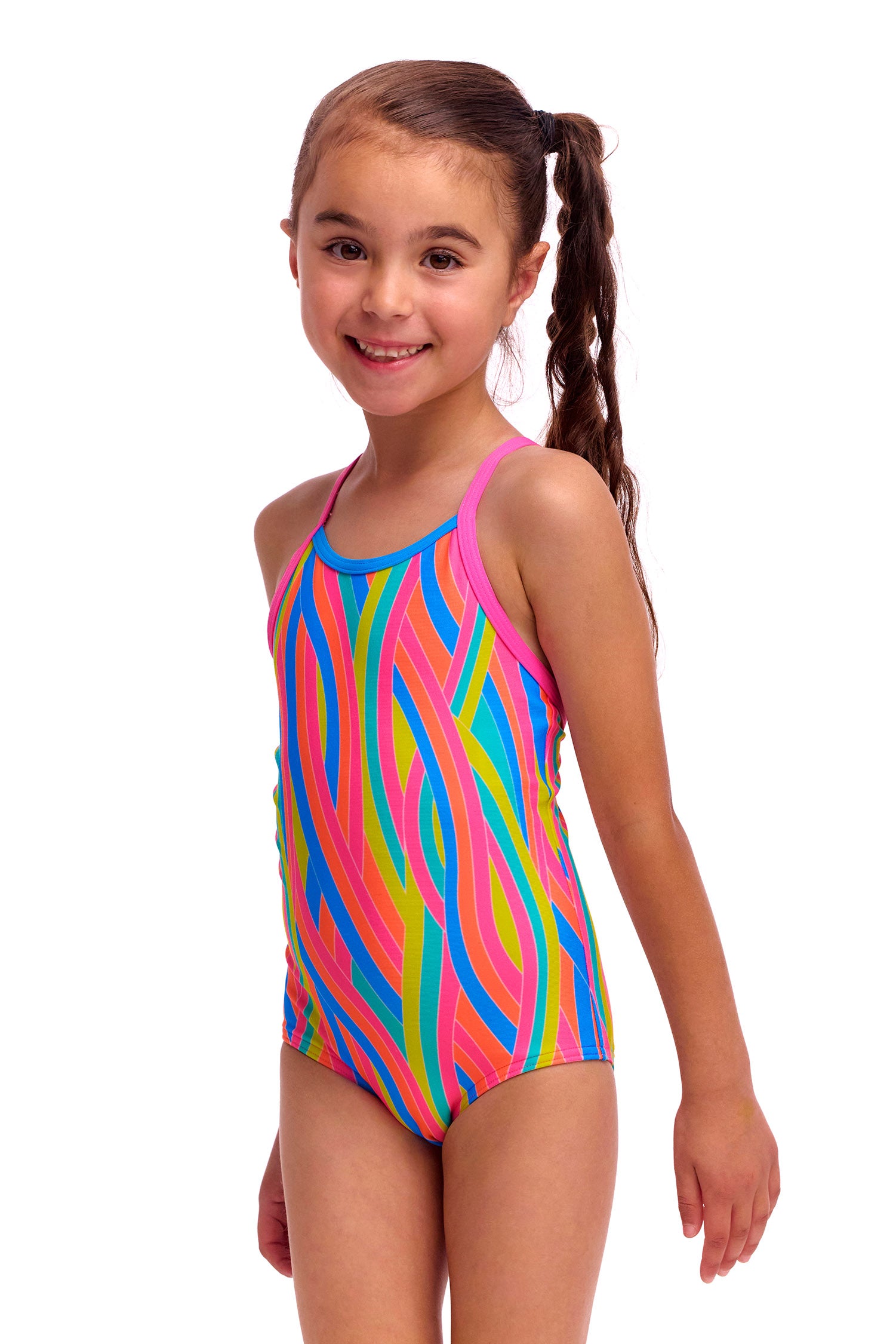 Swirly Strawsプリント ワンピース 水着 FKS022G - 幼児・小学生向け