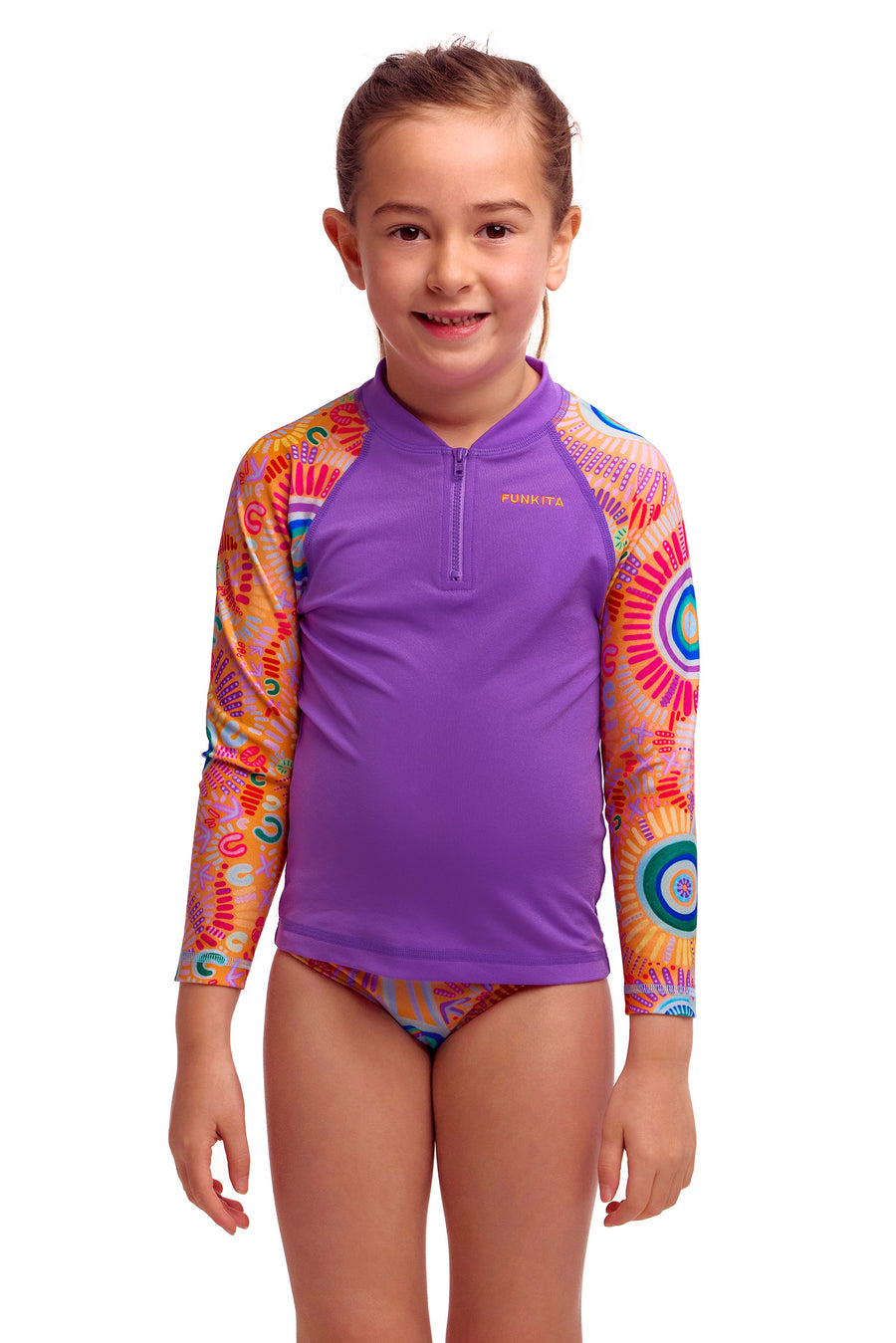 Kulin Colour ジッパーラッシュベスト 水着 FKS023G - 幼児向け 1-7歳
