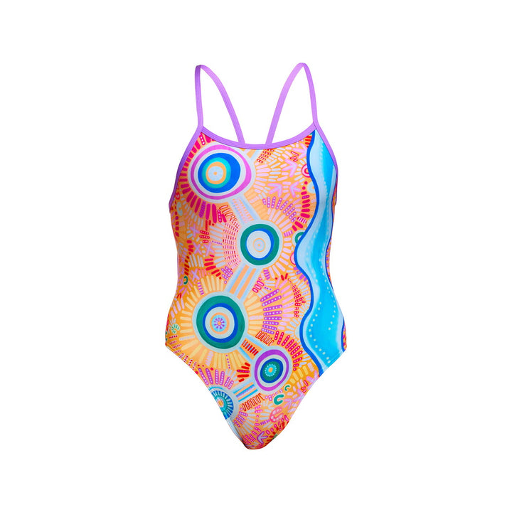 Kulin Colour シングルストラップ ワンピース 水着 FKS030G -ガールズ