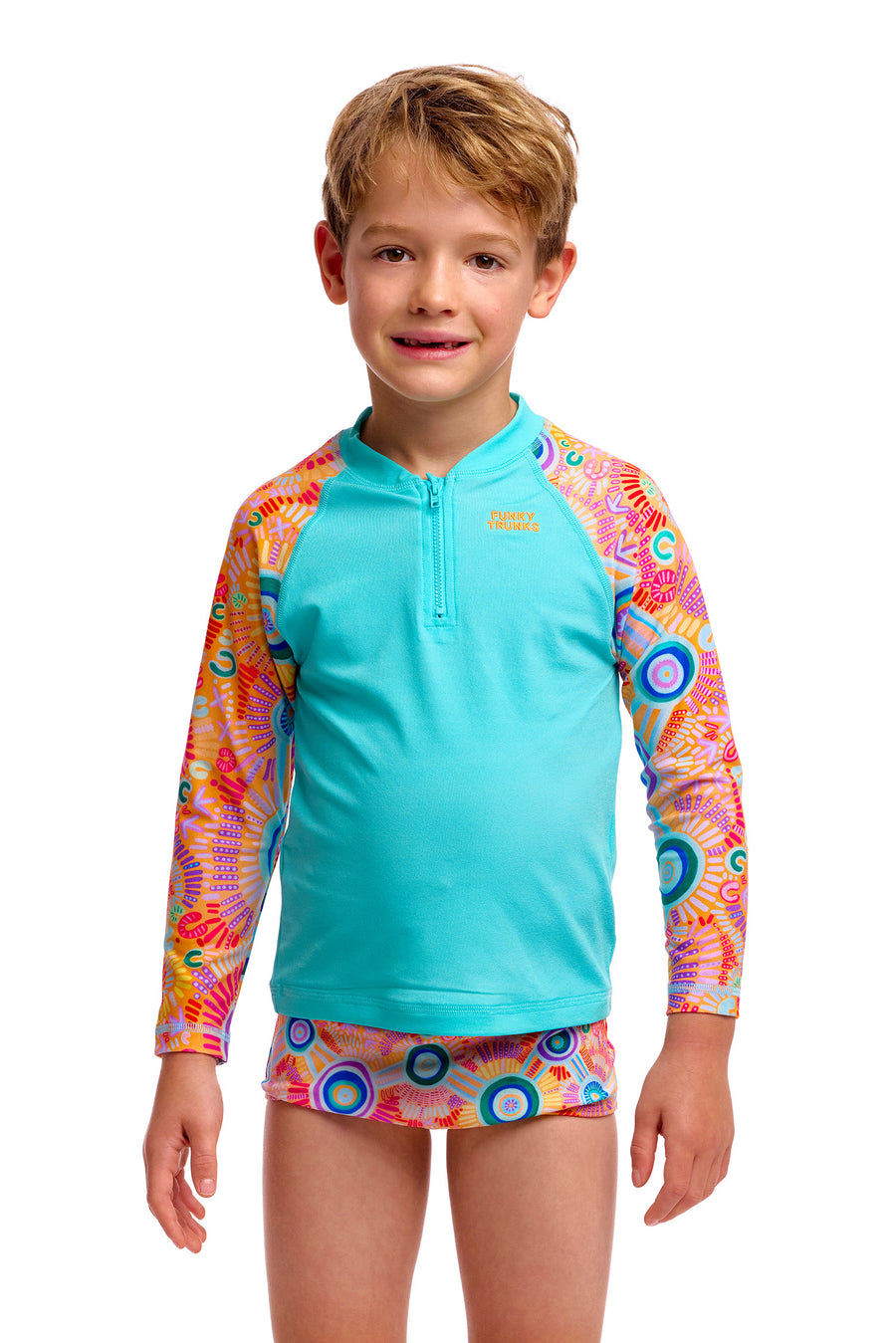 Kulin Colour ジッパー ラッシュベスト Rash Vest 水着 FTS023B - 幼児向け 1-7歳