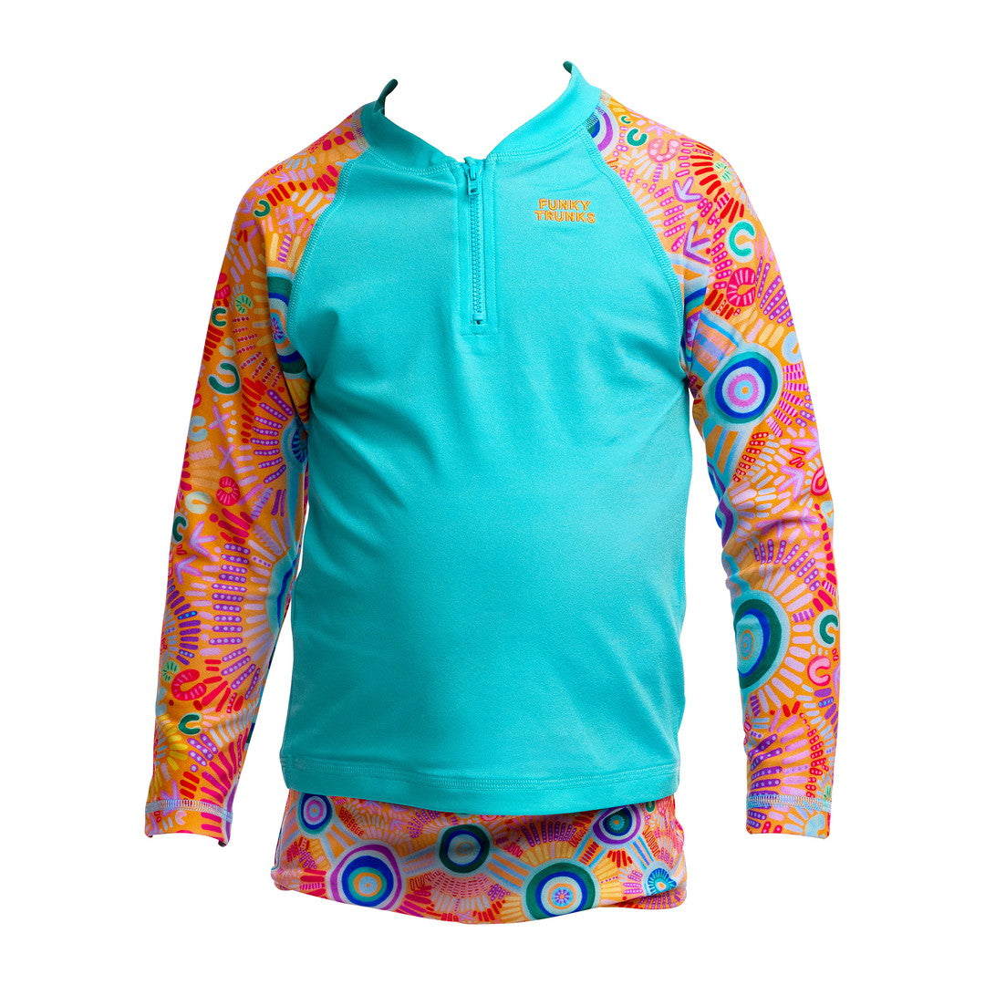 Kulin Colour ジッパー ラッシュベスト Rash Vest 水着 FTS023B - 幼児向け 1-7歳