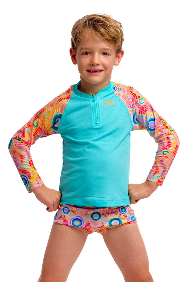 Kulin Colour ジッパー ラッシュベスト Rash Vest 水着 FTS023B - 幼児向け 1-7歳