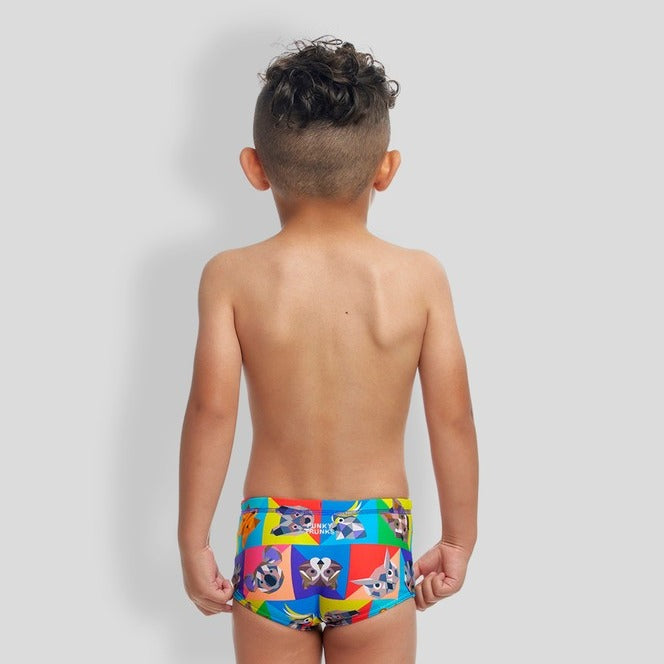 Rat Pack Print Trunk Box Swimsuit FT32T - Toddler Ages 1-7
