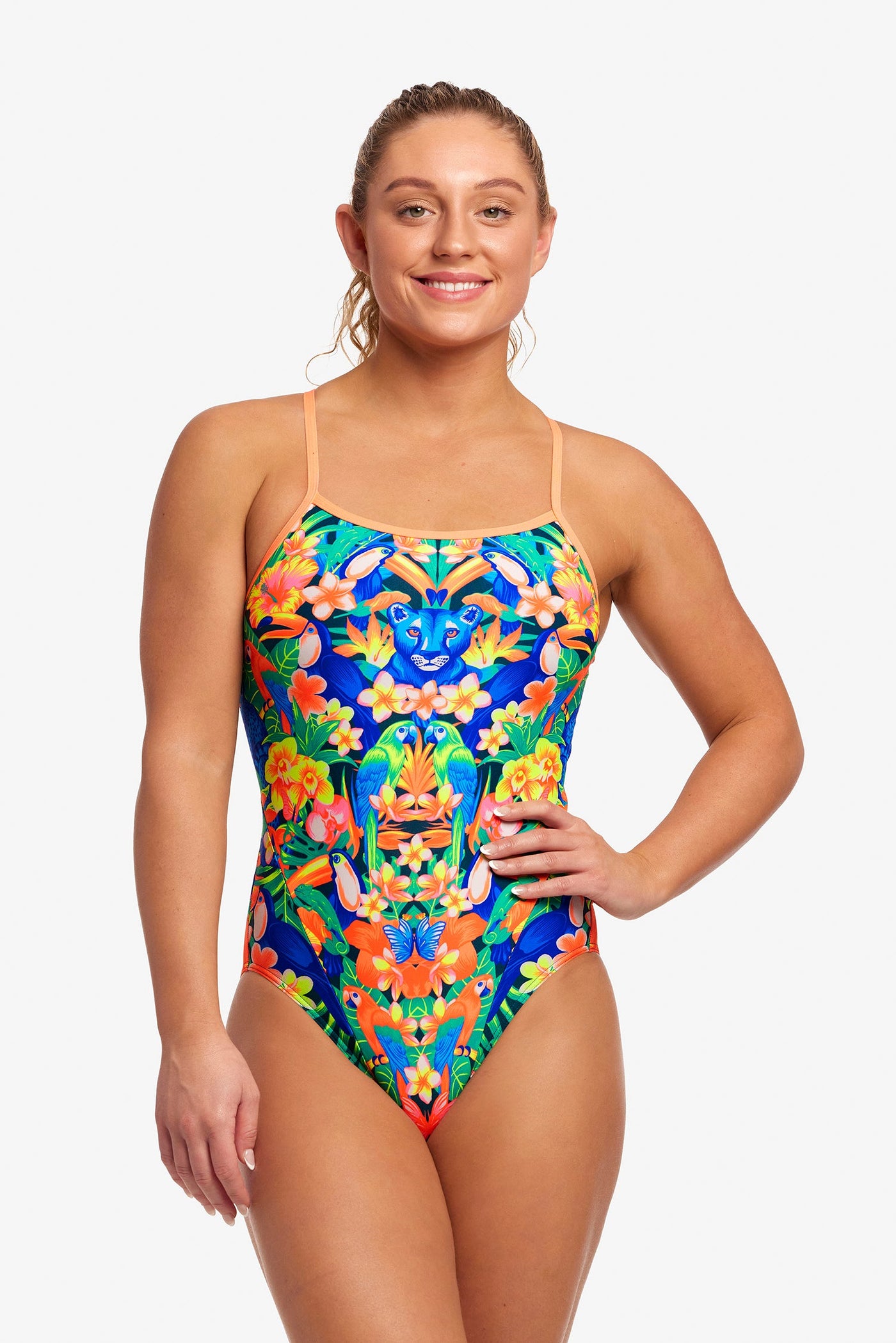 Jungle Town Single Strap One Piece Swimsuit FS15L - Womens