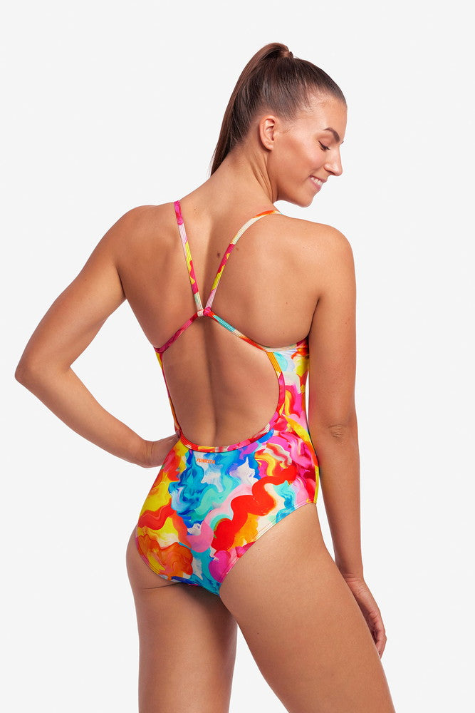Messy Monet Single Strap One Piece Swimsuit FS15L - Womens