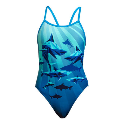 Shark Bay Single Strap One Piece Swimsuit FS16G - Girls