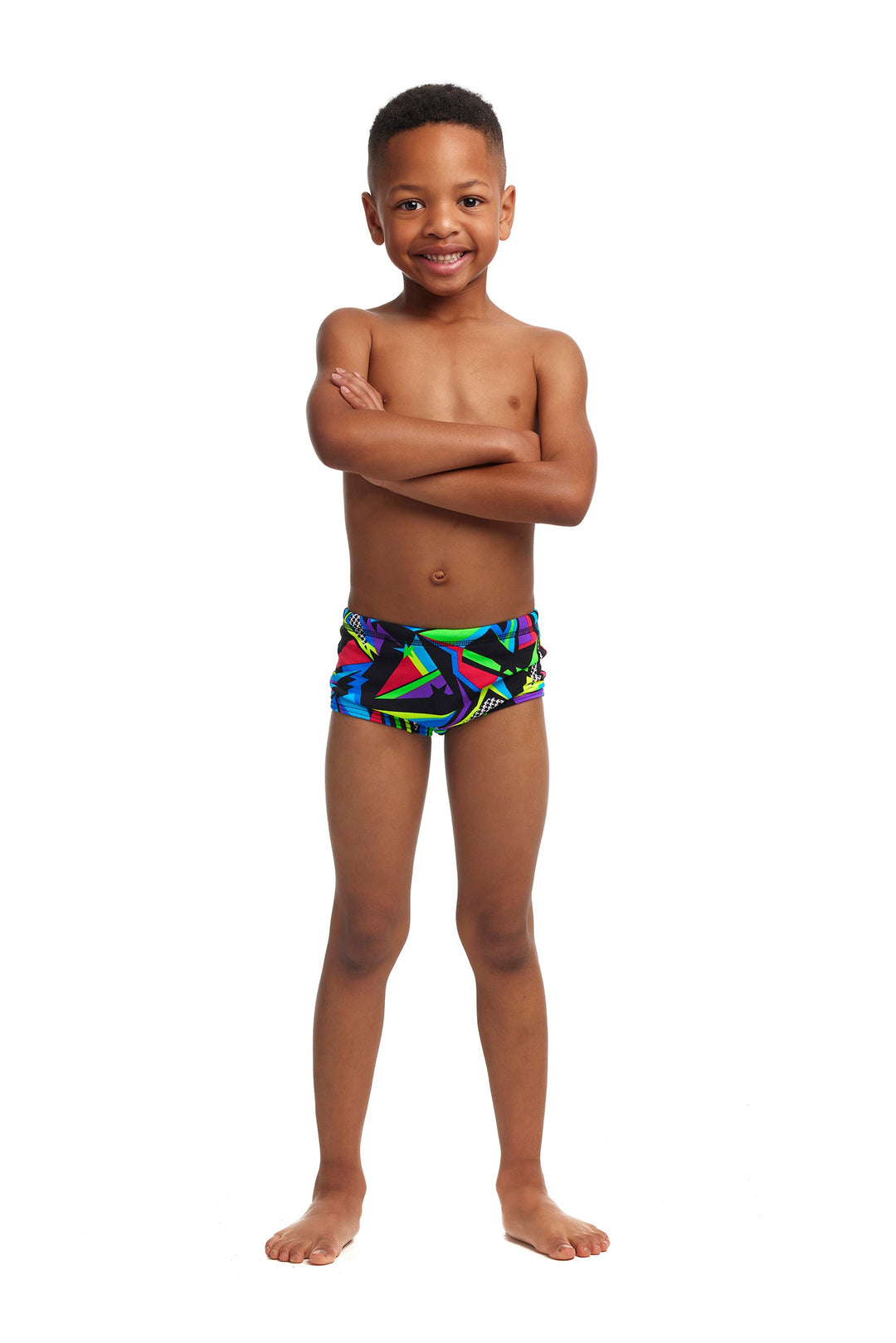Beat It Print Trunk Box Swimsuit FT32T - Toddler Ages 1-7