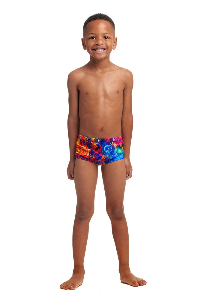Ocean Galaxy Print Trunk Box Swimsuit FT32T - Toddler Ages 1-7