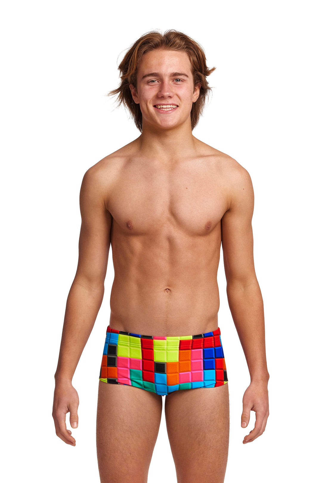 Blocked Sidewinder Trunks Swimsuit FTS010B - Boys