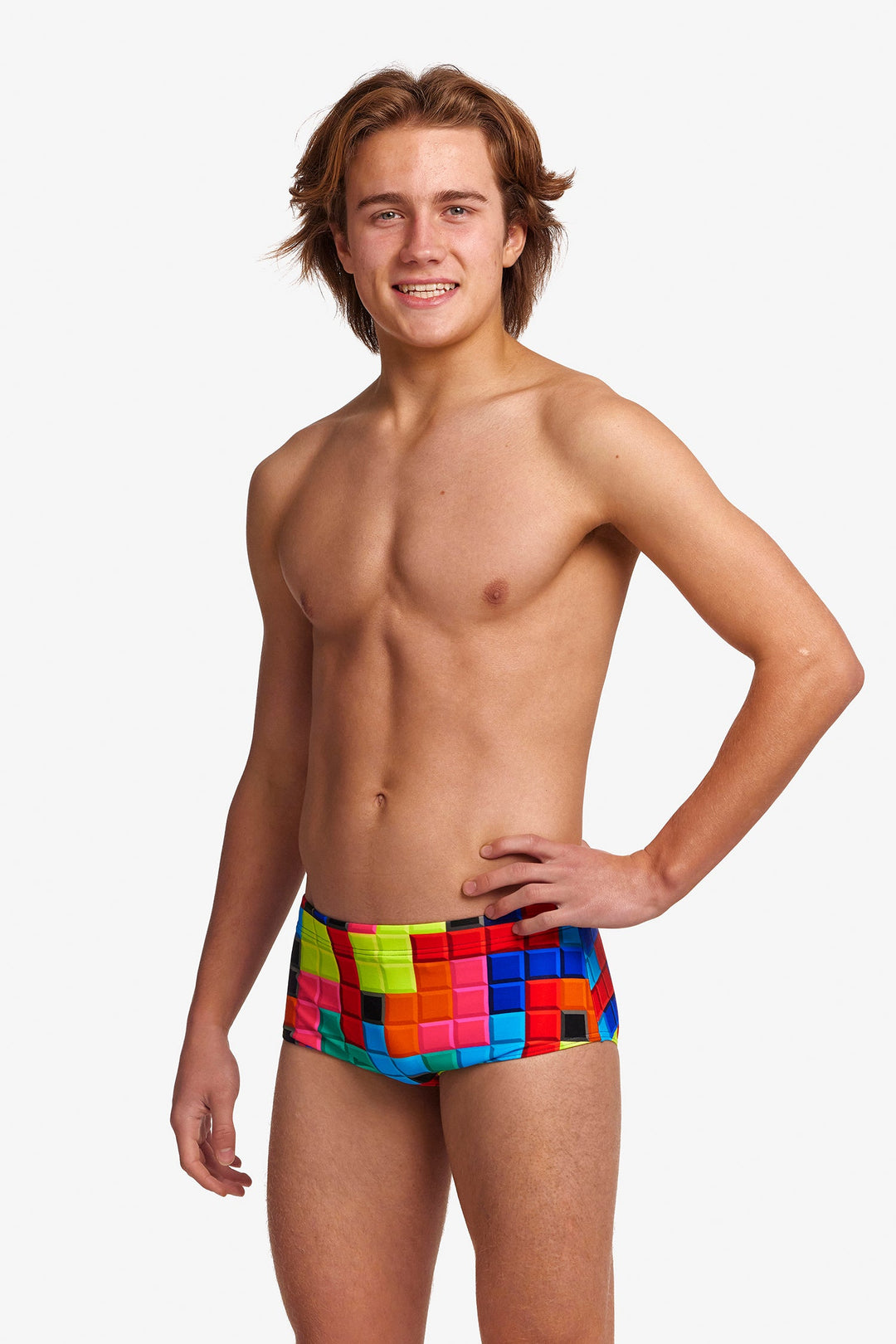 Blocked Sidewinder Trunks Swimsuit FTS010B - Boys