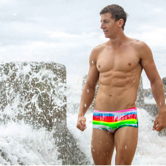 Dye Hard Plain Front Trunk Box Swimsuit FT01M - Mens 