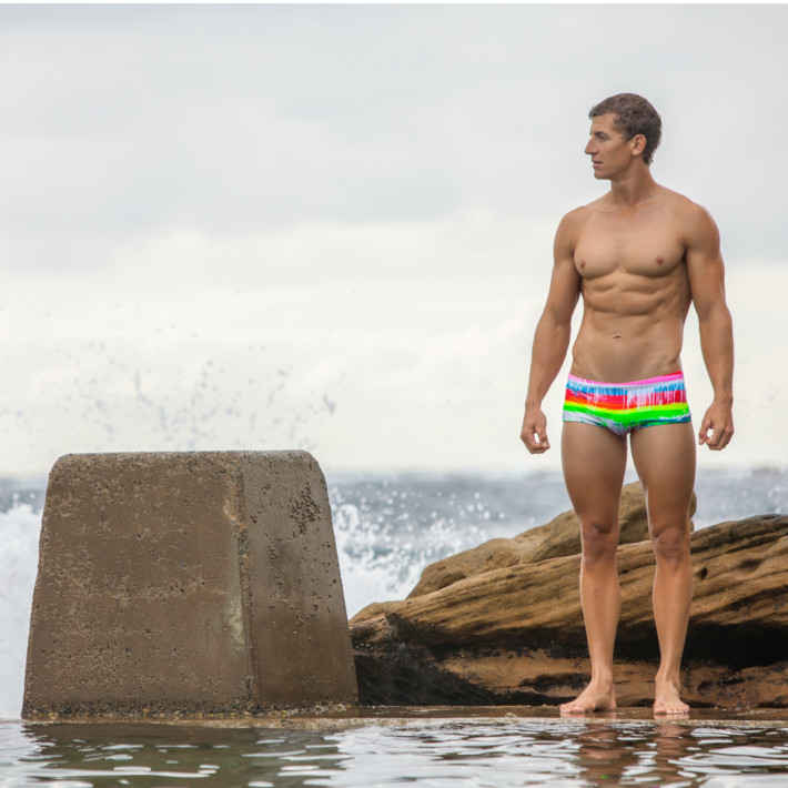 Dye Hard Plain Front Trunk Box Swimsuit FT01M - Mens 