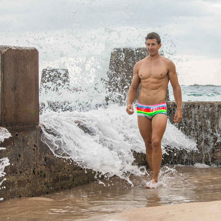 Dye Hard Plain Front Trunk Box Swimsuit FT01M - Mens 