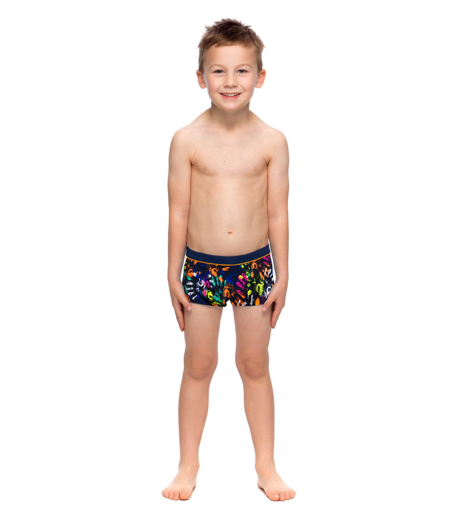 Hands Off Square Trunk Box Swimsuit FT36T - Toddler Ages 1-7 
